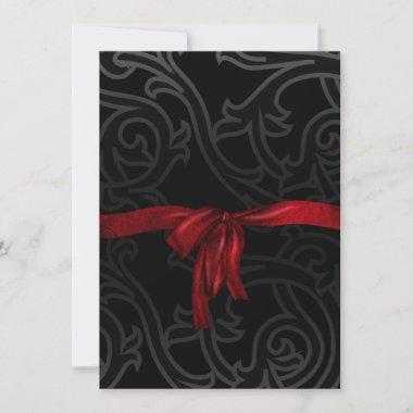 Red Bow Gothic Bridal Shower Invitations