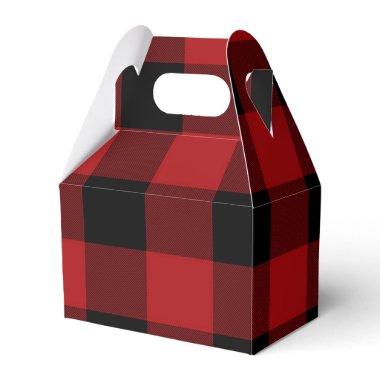 Red Buffalo Plaid Modern Rustic Country Party Favor Boxes
