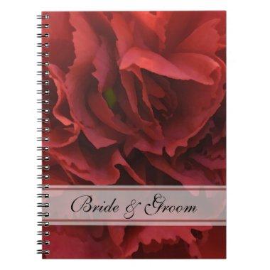 Red Carnation Floral Wedding Notebook