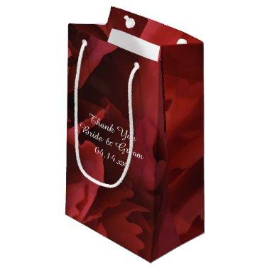 Red Carnation Floral Wedding Thank You Small Gift Bag