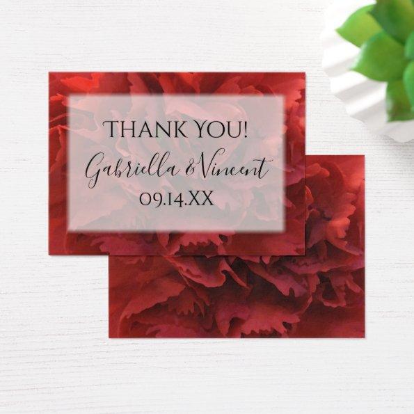 Red Carnations Floral Thank You Wedding Favor Tags