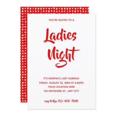 Red Casual Script | Ladies Night