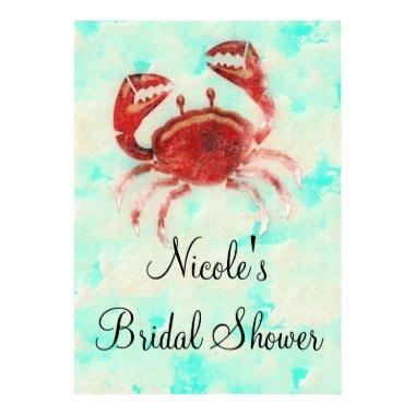 Red Crab Elegant Beach Engagement Poster Banner