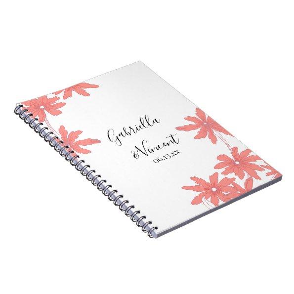 Red Daisies Wedding Guest Book