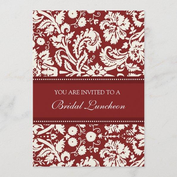 Red Damask Bridal Luncheon Invitation Invitations