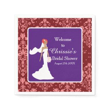 Red Damask Bride  Napkins