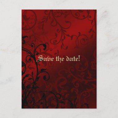 Red Damask Gothic Bridal Shower Invitations