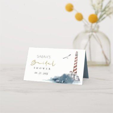 RED DUSKY BLUE LIGHTHOUSE SEA BRIDAL SHOWER PLACE Invitations
