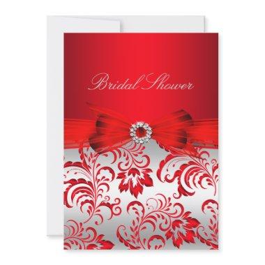 Red Floral & Bow  Invite