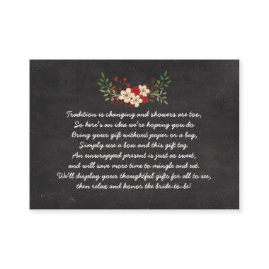 Red Floral Chalkboard No wrap insert bridal shower