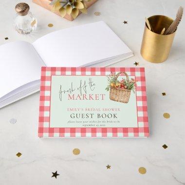 Red Gingham Fresh off the Market  Guest Book