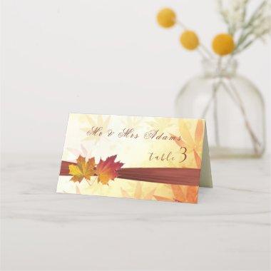 Red Gold Autumnal Leaves Wedding Place