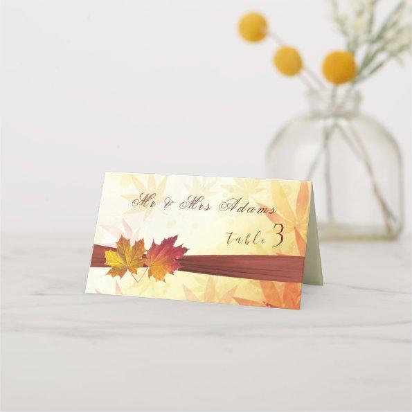 Red Gold Autumnal Leaves Wedding Place