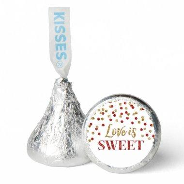 Red Gold Confetti Love is Sweet Hershey®'s Kisses®