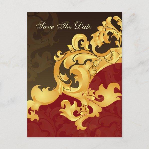 red gold save the date announcement postInvitations