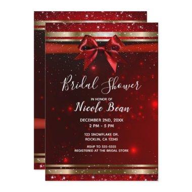 Red & Gold Sparkle Chic Bow Holiday