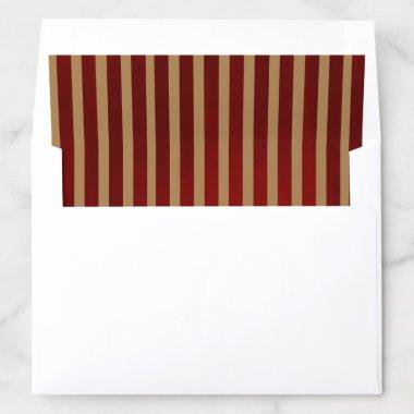 Red & Gold Vertical Stripes Striped Pattern Envelope Liner