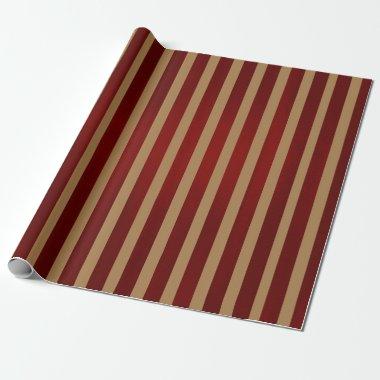 Red & Gold Vertical Stripes Striped Pattern Party Wrapping Paper