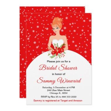 Red Hair Bride Snowflake Red