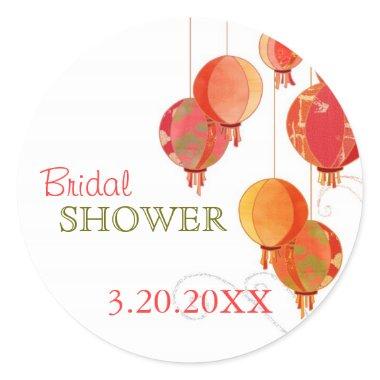 Red Hanging Lanterns  Classic Round Sticker