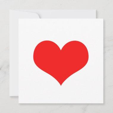 Red Heart Cute Valentine's Day Custom Color Trendy Invitations