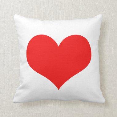 Red Heart Cute Valentine's Day White Custom Color Throw Pillow