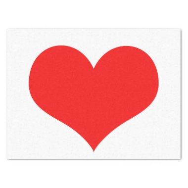 Red Heart Cute Valentine's Day White Custom Color Tissue Paper
