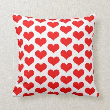 Red Heart Patterns Cute Custom Color Home Decor Throw Pillow