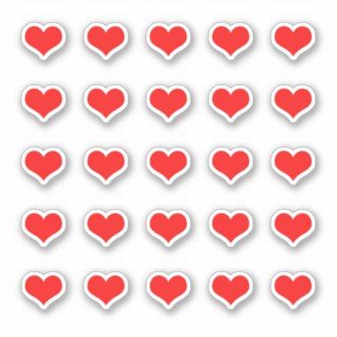 Red Heart Patterns Weddings Valentine's Birthdays Sticker