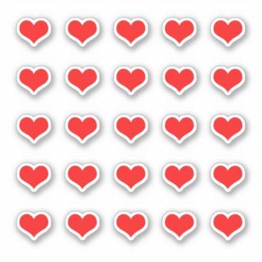 Red Heart Patterns Weddings Valentine's Birthdays Sticker