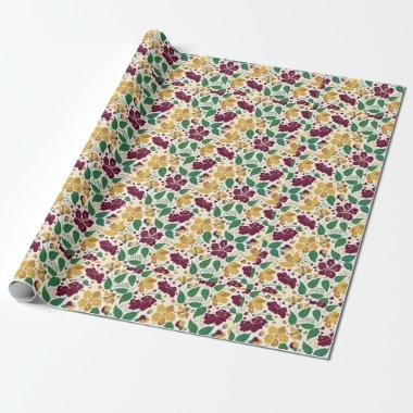 Red Hibiscus Bloom Wrapping Paper