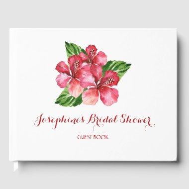 Red Hibiscus Tropical  Guest Book