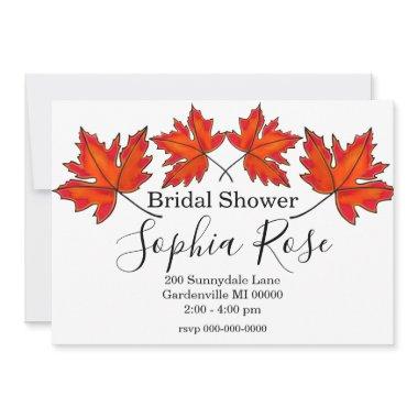 Red leaves, Maple leaves, Autumn colors Invitations