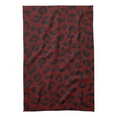 Red Leopard Print Kitchen Towel