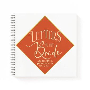 Red Letters To The Bride Bachelorette Guestbook Notebook