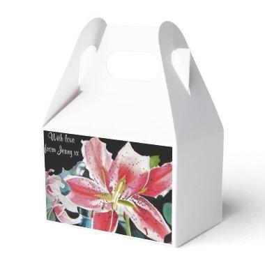 Red Lily Floral Tea Party Cake Favor Box