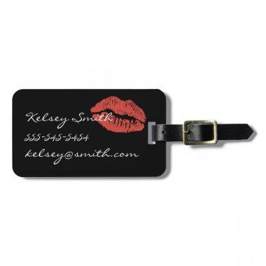 Red Lips Kiss Personalized Luggage Tag