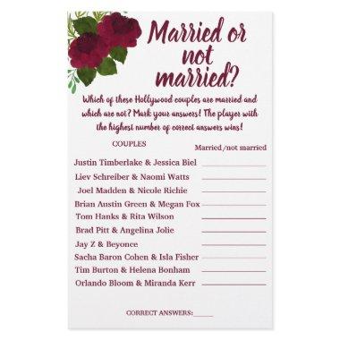 RED MARRIED OR NOT MARRIED SHOWER GAME  FLYER