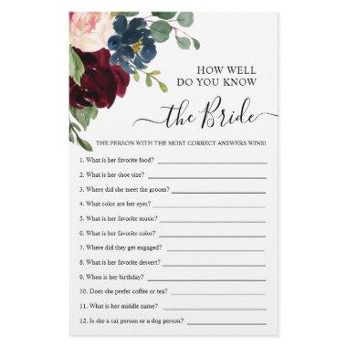 Red & Navy How Well Do You Know The Bride Game
