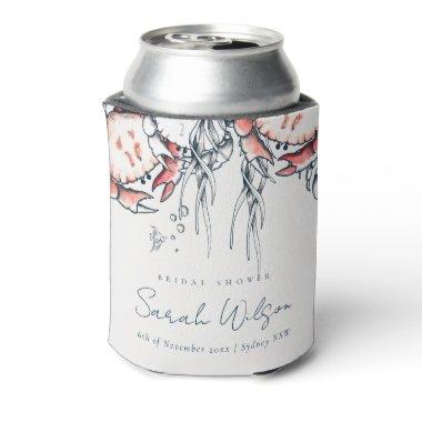 Red Navy Underwater Crab Nautical  Can Cooler