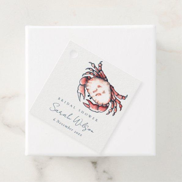 Red Navy Underwater Crab Nautical  Favor Tags