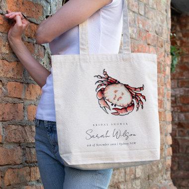 Red Navy Underwater Crab Nautical  Tote Bag