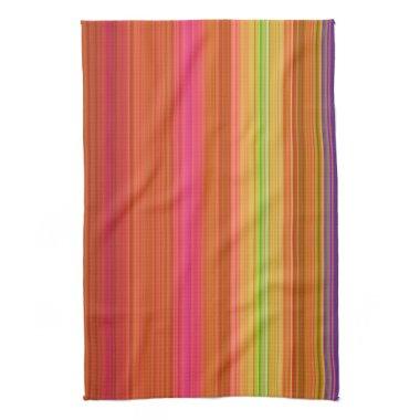 Red Orange Yellow stripes kitchen towel