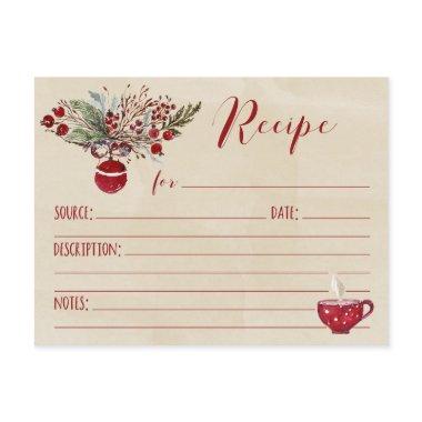 Red Ornament Holiday Recipe Watercolor Background Post