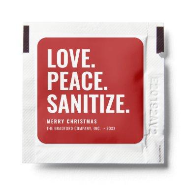 Red Peace Love Sanitize Corporate Holiday Hand Sanitizer Packet
