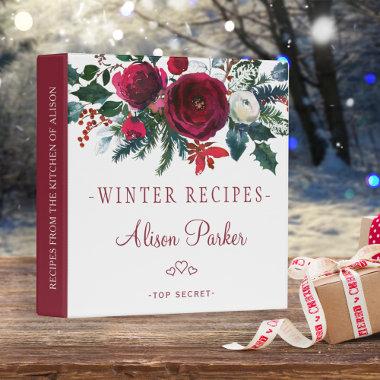 Red peonies winter bouquet rustic recipes 3 ring binder