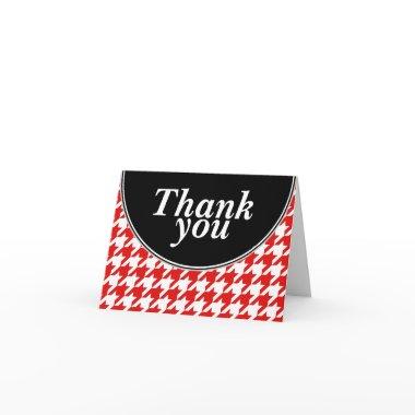 Red Personalized Houndstooth Thank You