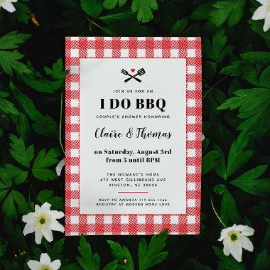 Red Picnic Plaid Cloth I Do BBQ