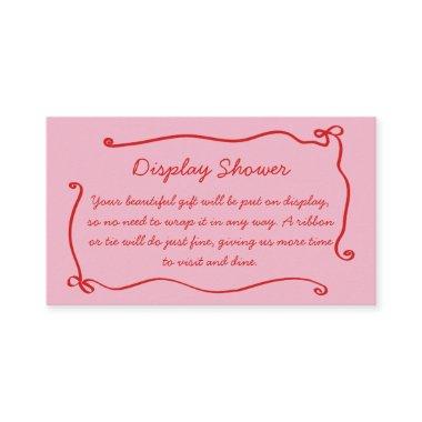 Red Pink Bow Frame Handwritten Display Shower Enclosure