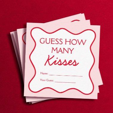 Red Pink  Game Guess How Many Kisses Enclosure